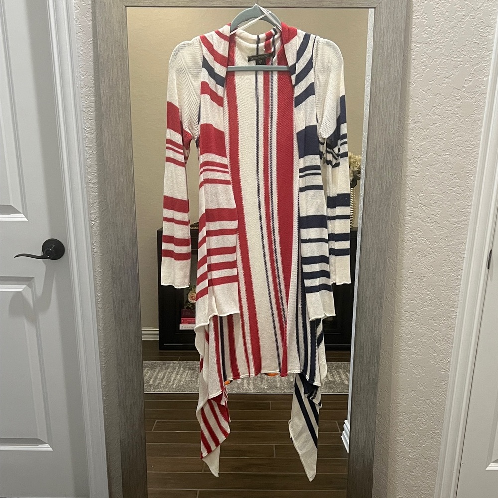 Love Stitch Red, White, and Blue Striped Cardigan